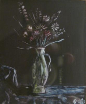 Blumenvase auf blauen Samt - Gerhard Titz - Array auf Array - Array - Array Blumenvase auf blauen Samt - Gerhard Titz - Array auf Array - Array - Array