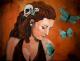 Türkise Schmetterlinge - Larissa Olivia Schütz - Acryl auf Leinwand - Frauen - Figuration Türkise Schmetterlinge - Larissa Olivia Schütz - Acryl auf Leinwand - Frauen - Figuration