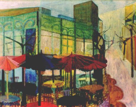 Café mit Sonnenschirmen - Juan Carlos Spagnolo - Array auf Array - - Array Café mit Sonnenschirmen - Juan Carlos Spagnolo - Array auf Array - - Array