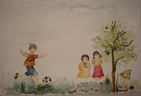 Fussballspiel - - auf - - Fussballspiel - - auf - -