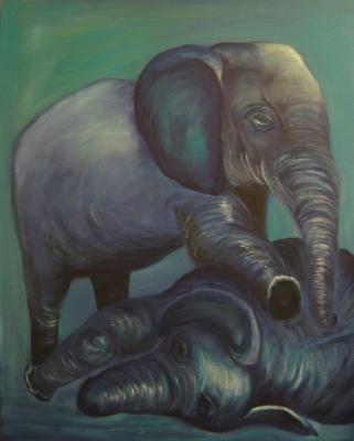 Elephanten in blau - Hedi Glashauser - Array auf Array - Array - Array Elephanten in blau - Hedi Glashauser - Array auf Array - Array - Array