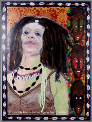 Portrait Mame Sey Nabou (Acryl on Canvas, 36x48) - Wolfgang Bretschneider - Array auf Array - Array - Portrait Mame Sey Nabou (Acryl on Canvas, 36x48) - Wolfgang Bretschneider - Array auf Array - Array -