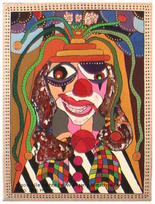 Grinsender Clown (Acryl on Canvas; 36x48) - Wolfgang Bretschneider - Array auf Array - Array - Array Grinsender Clown (Acryl on Canvas; 36x48) - Wolfgang Bretschneider - Array auf Array - Array - Array