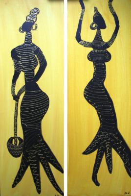 Afrikanischer Hochzeitstanz (Diptychon) - Helene + Mario Wohlfahrt - Array auf Array - Array - Array Afrikanischer Hochzeitstanz (Diptychon) - Helene + Mario Wohlfahrt - Array auf Array - Array - Array